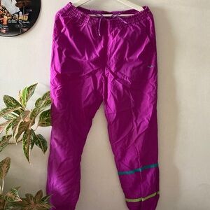 Fila Magenta Track Pants with Teal & Lime Trim